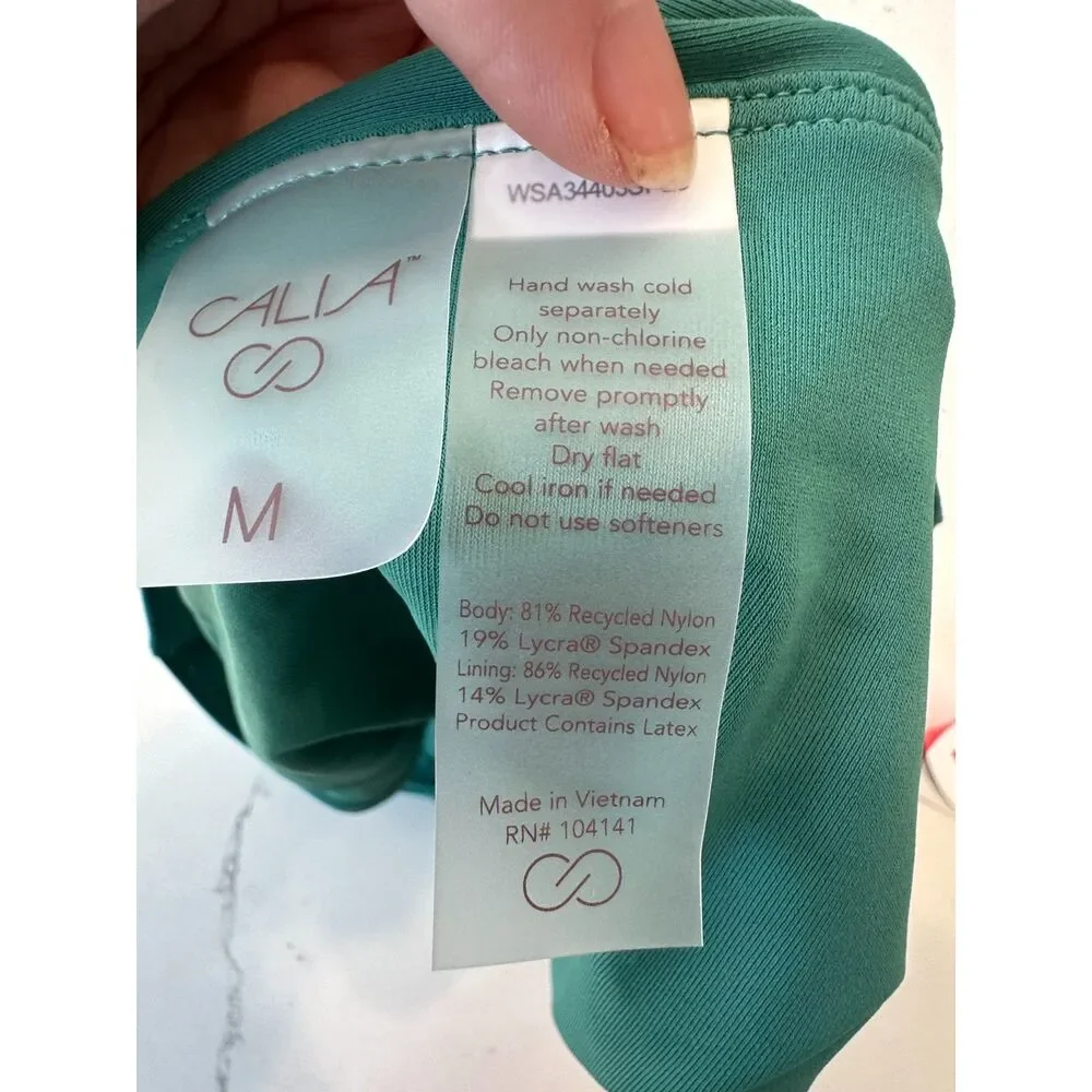 NWT Calia Low Rise V Bikini Bottom Jungle Green Size Medium